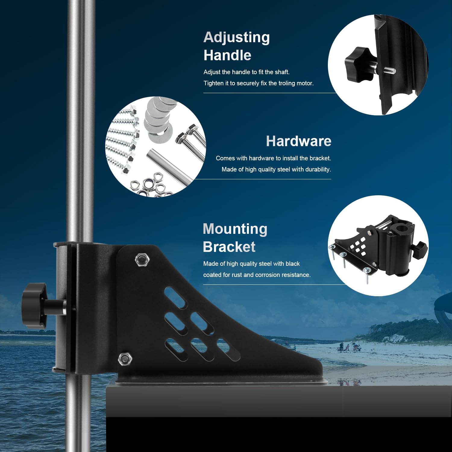 Trolling Motor Deck Mount for Shafts Between 1.15" - 1.25" in Diameter H6789