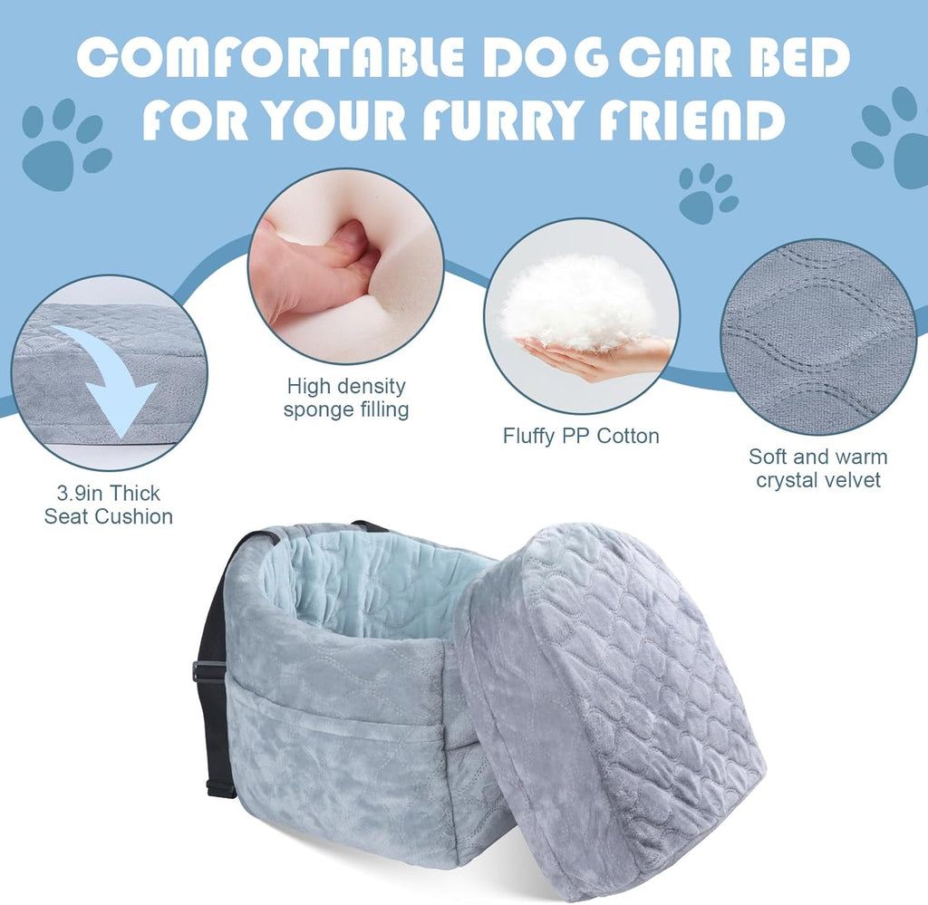 Washable Dog Booster Car Seat with Memory Foam Cushion F37970