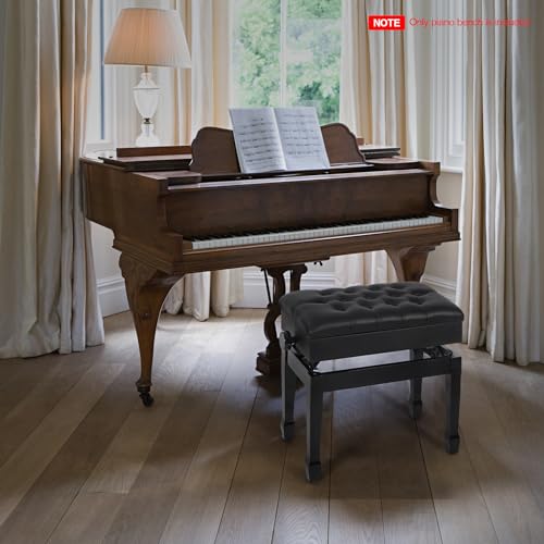 Brown Wooden Piano Bench with Storage and PU Leather Cushion G530449