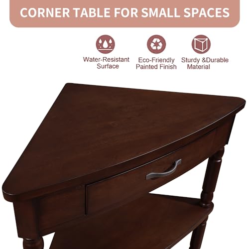 Milk White 3 Tier Corner Table Z348209