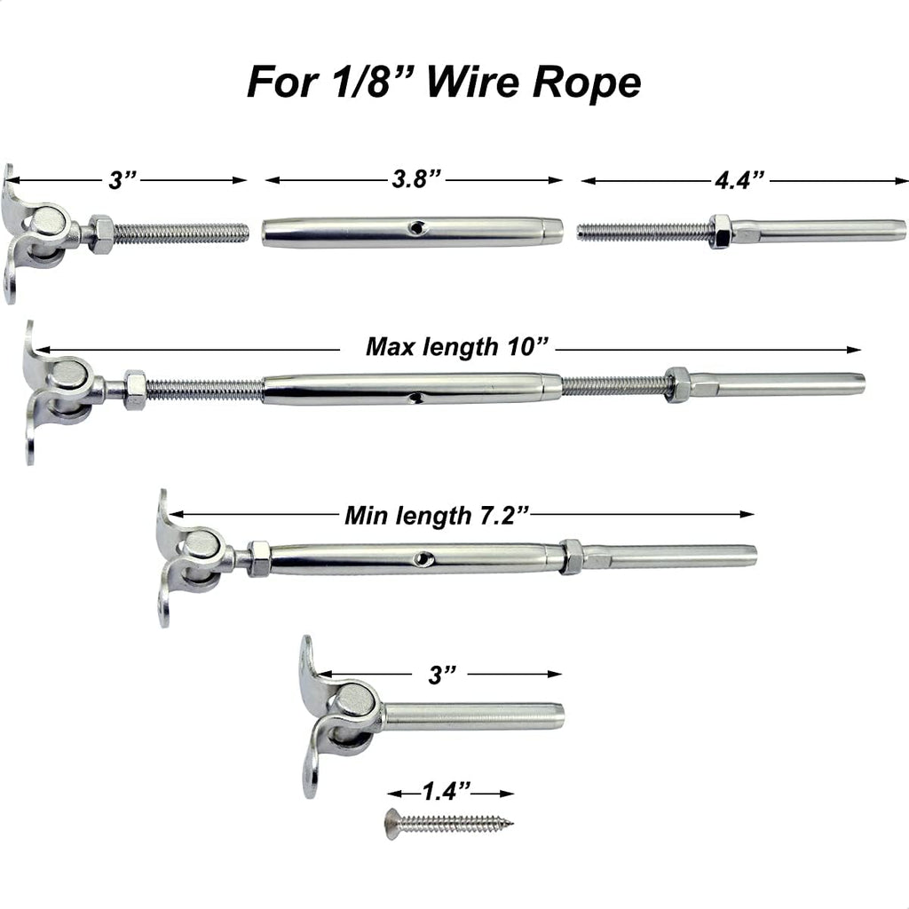 20 Pairs Stainless Steel Cable Railing Hardware Kit T197