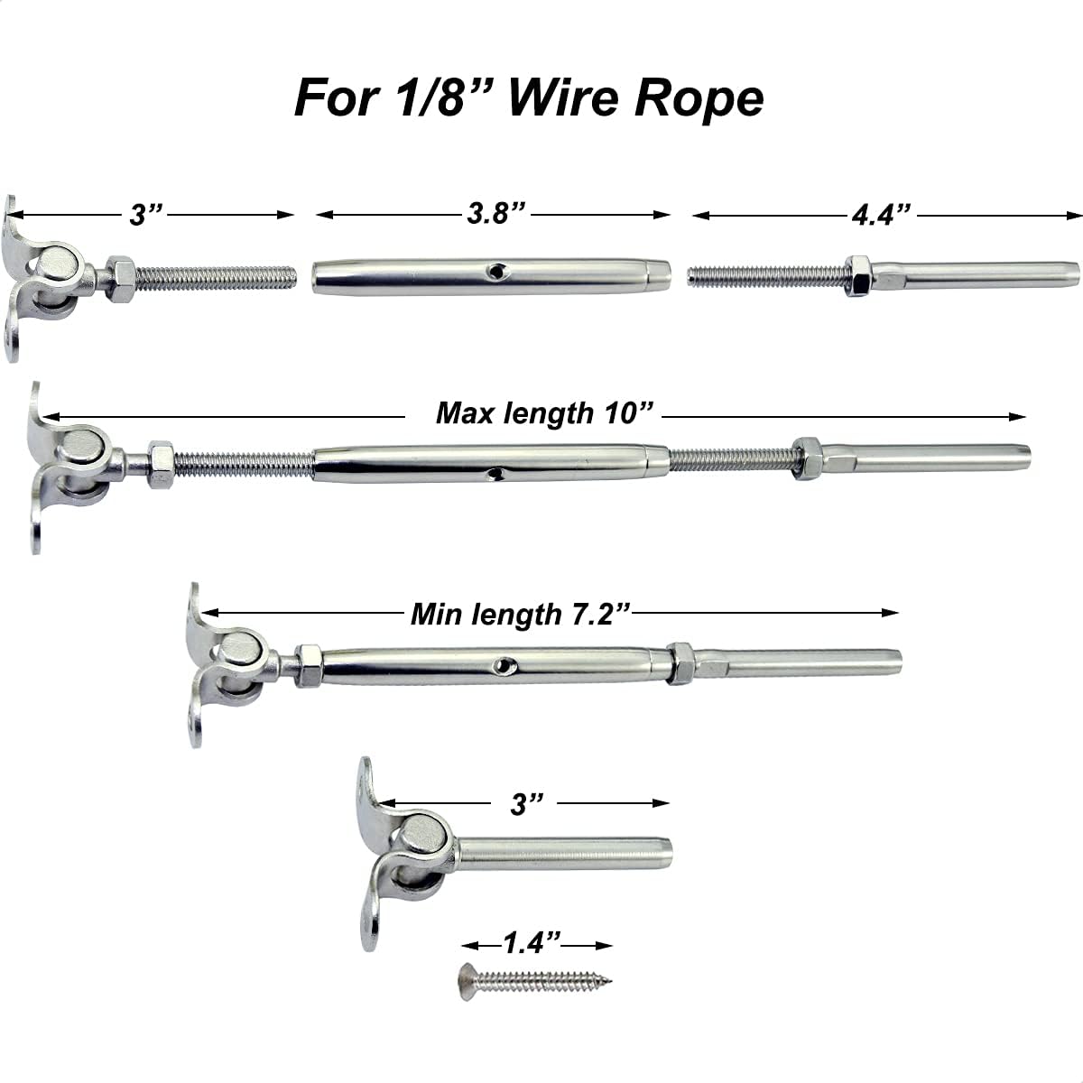 20 Pairs Stainless Steel Cable Railing Hardware Kit T197