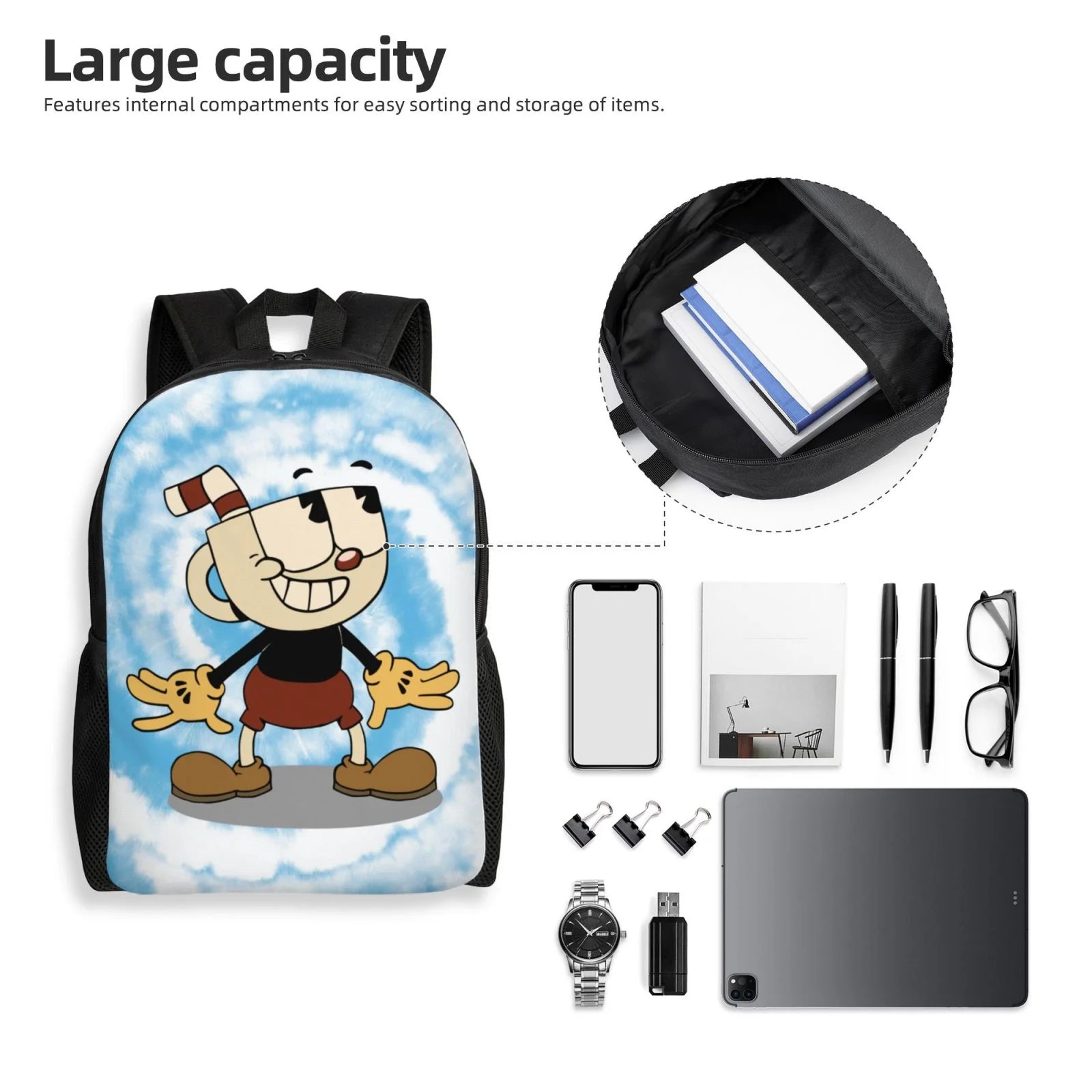Cuphead Backpack Lightweight Unisex Daypack Bookbag Laptop Rucksack Z909947