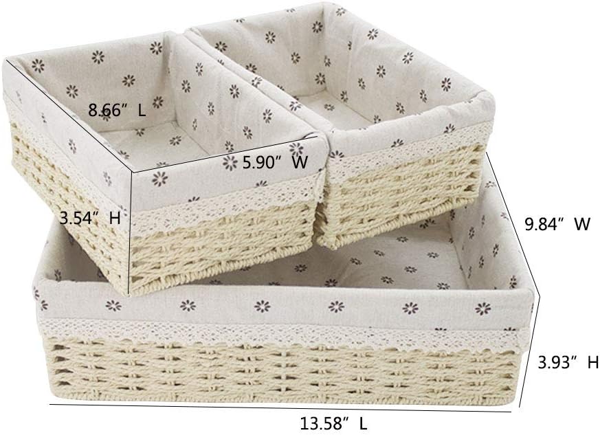 Paper Rope Woven Storage Baskets V5072