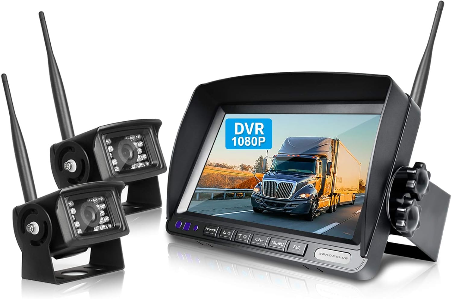 10'' 1080P Wireless Backup Camera System with 2 Rear View Cameras N981