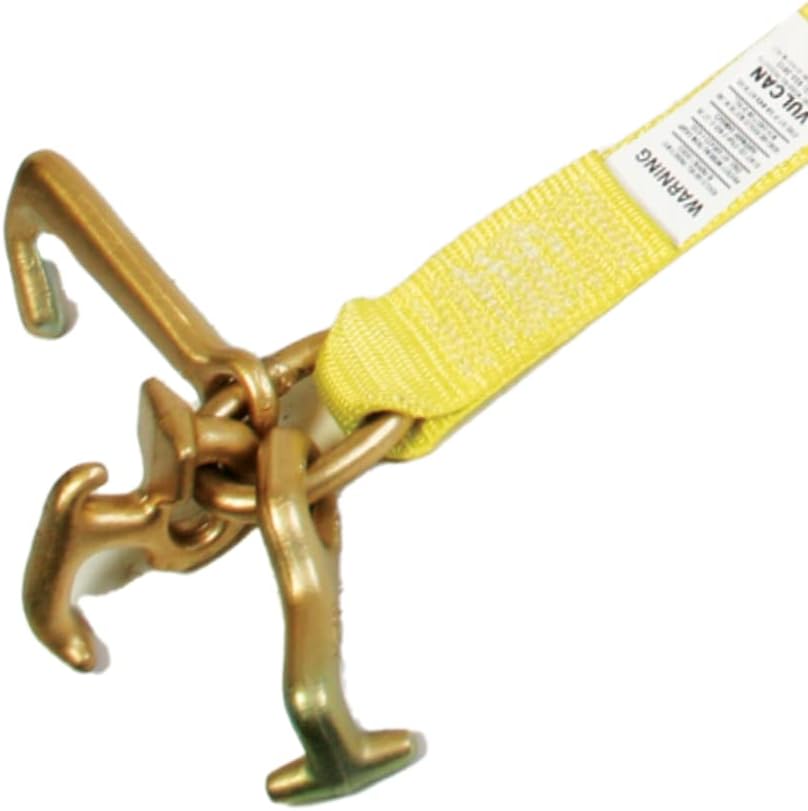 Yellow 96 Inch 2 Pack Car Tie Down with Universal Frame Hook Cluster for E Track B84190