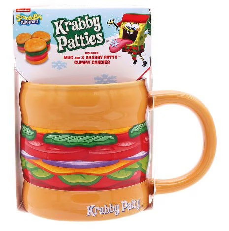 Krabby Patties Mug with 3 Gummy Candies Q820