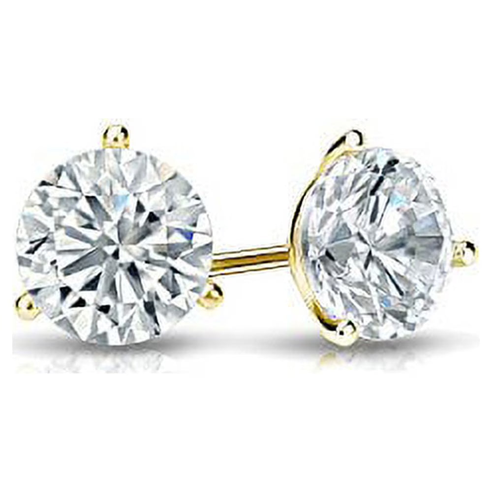 14k Yellow Gold Lab Grown Diamond Stud Earrings (1/4 cttw, E-F, VS1-VS2) Screw-backs L505296