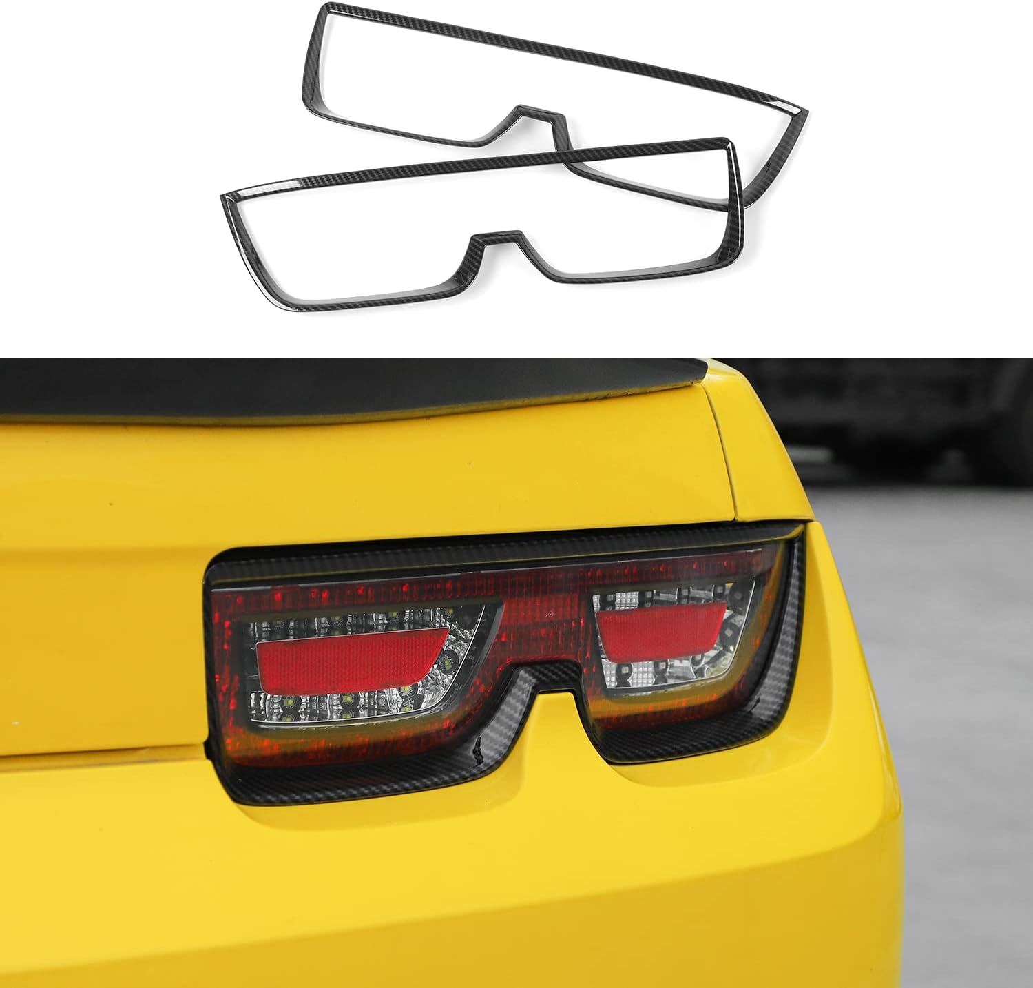 Carbon Fiber Grain Tail Light Cover Trim Frame Bezels G704241