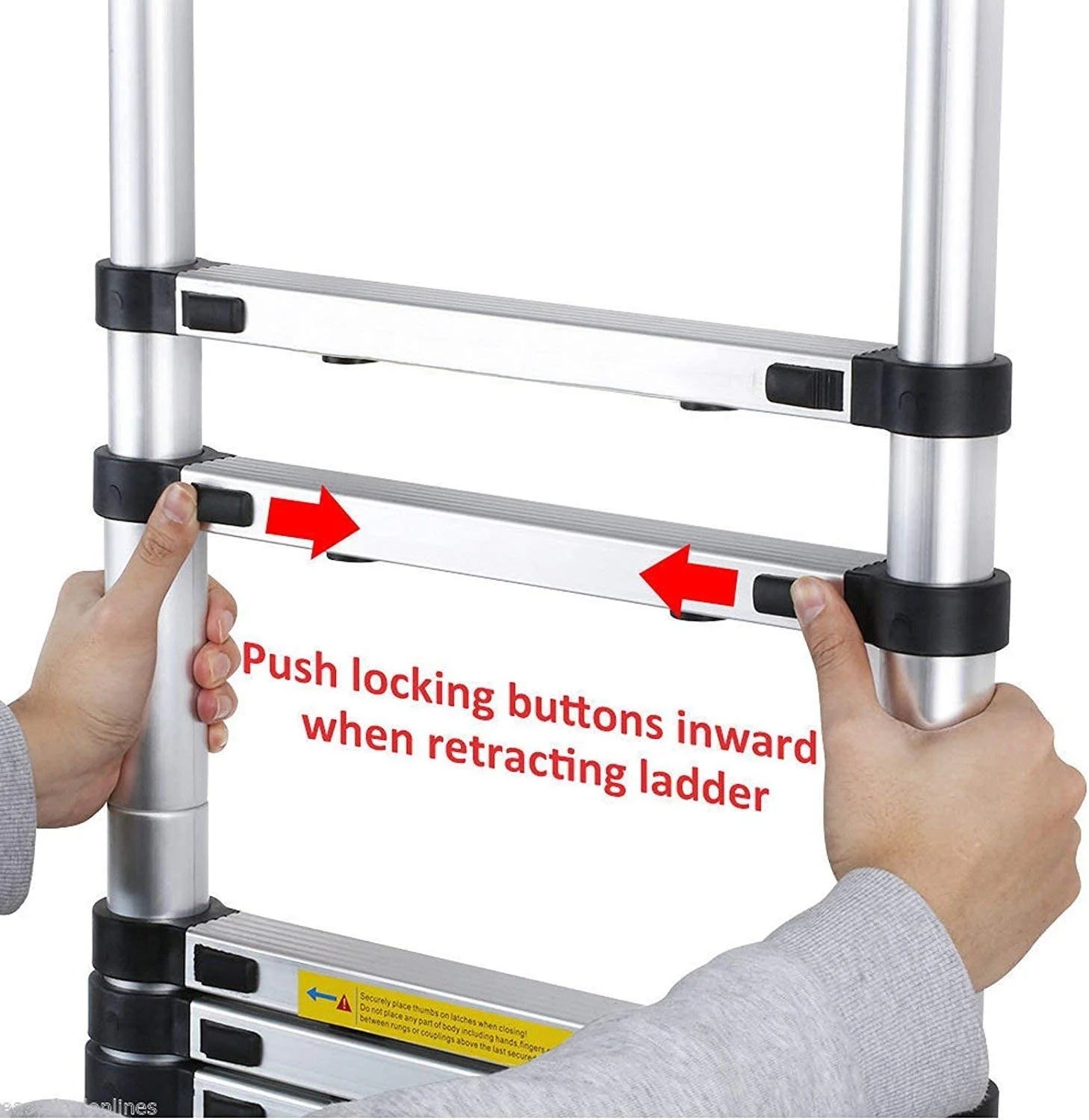 12.5 FT Aluminum Telescoping Extension Ladder C48796
