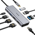 USB C Docking Station Dual Monitor, 9 in 1 USB C Hub, Ethernet, 2 USB 3.0, 1 USB 2.0, SD/TF Card Reader, 100W PD, Pack of 2 G13872