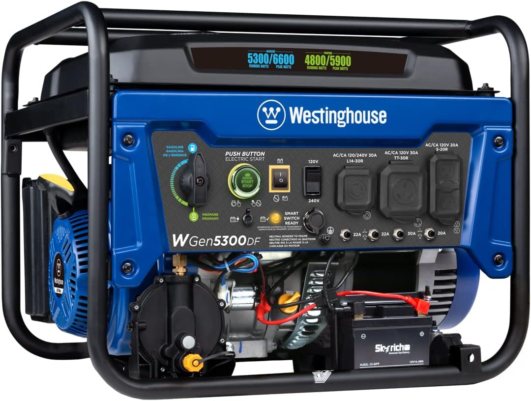 Portable Generator 7500 Rated Watts 9500 Peak Watts Gas Powered E9683