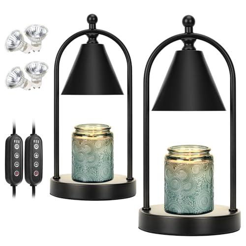 Candle Warmer Lamp with Timer, Electric Brass Candle Warmer Light, Dimmable Wax Melts Warmer R6882
