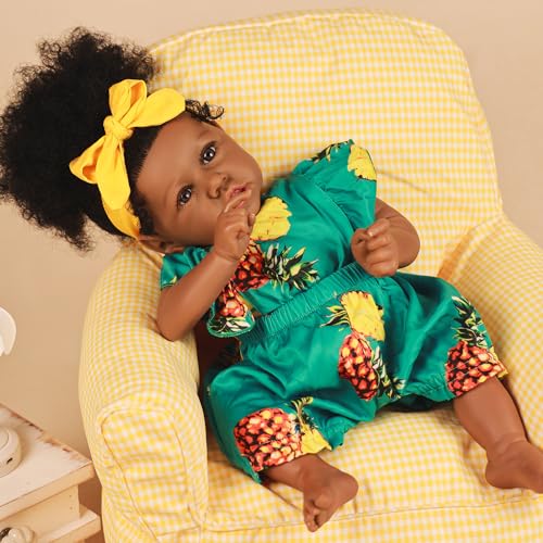 22.8 Inch Soft Body African American Reborn Baby Doll C1507