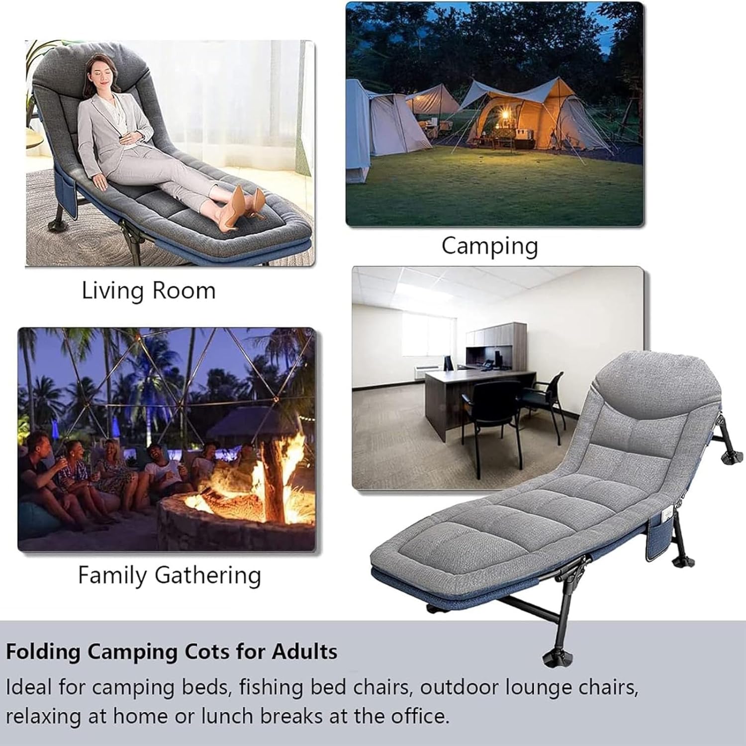 Heavy Duty Folding Camping Cot with Mattress K34123