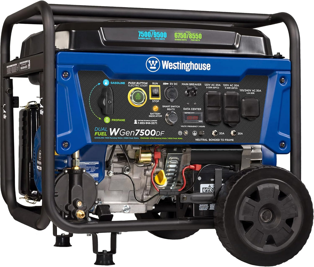 Portable Generator 7500 Rated Watts 9500 Peak Watts Gas Powered E9683