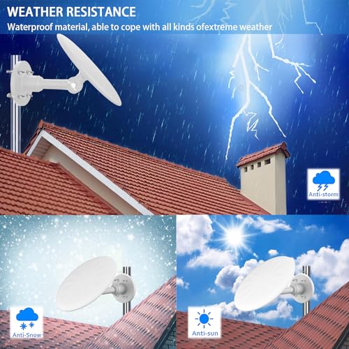 Outdoor TV Antenna, 720° Long Range Omni Directional Reception Digital HD Antenna with Super Signal Booster, 35ft HDTV Cable B62048