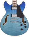 Azure Blue Gradation Semi-Hollow Body Electric Guitar U3143