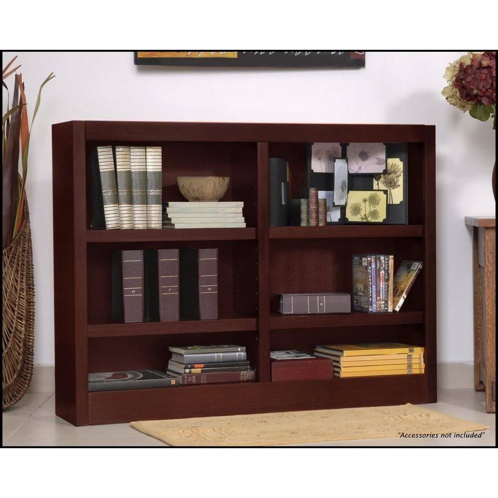 Double Wide Bookcase 6 Shelves Cherry J996