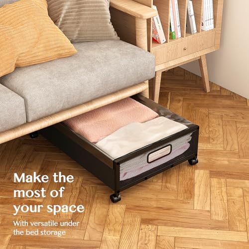 2 Pack Under Bed Storage Containers with Wheels and Lid B168778