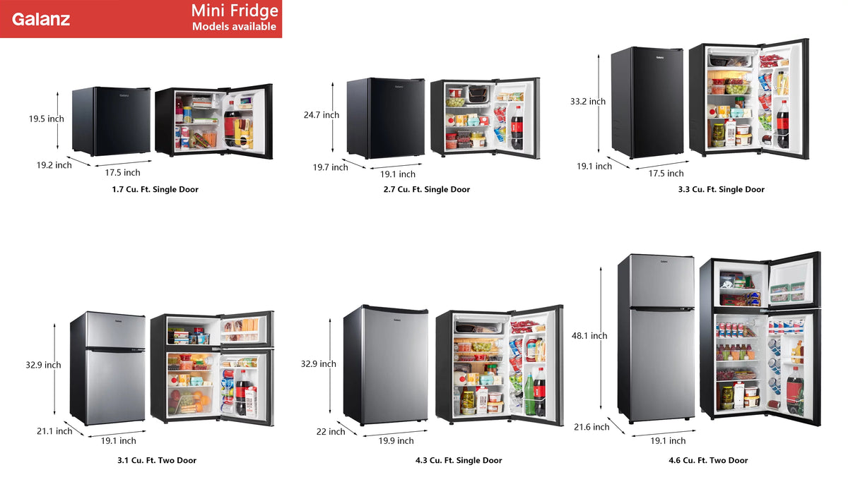 Black 3.3 Cu ft Single Door Mini Fridge K84443