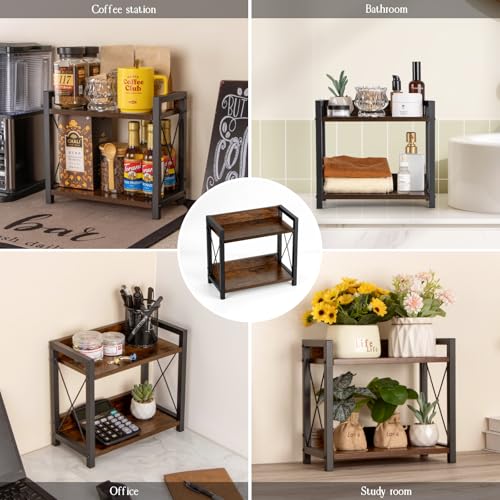 Grey 2 Tier Wooden Countertop Shelf V18067
