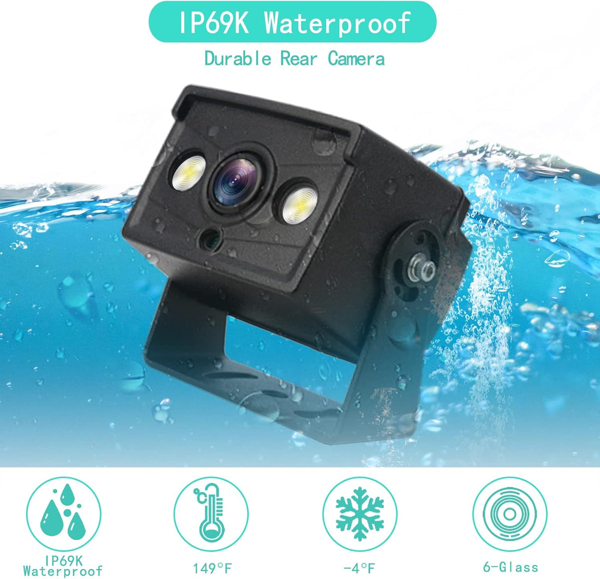 5 Inch Monitor 1080P Front/Rear View Adjustable Camera Pack of 2 V49873