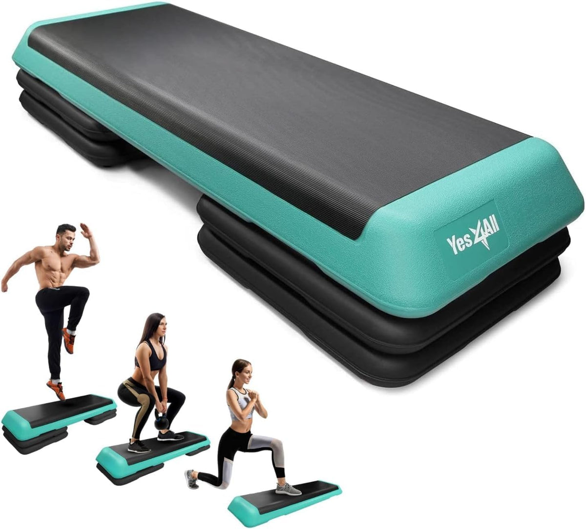 Adjustable Aerobic Exercise Step Platform with 4 Adjustable Risers X397599