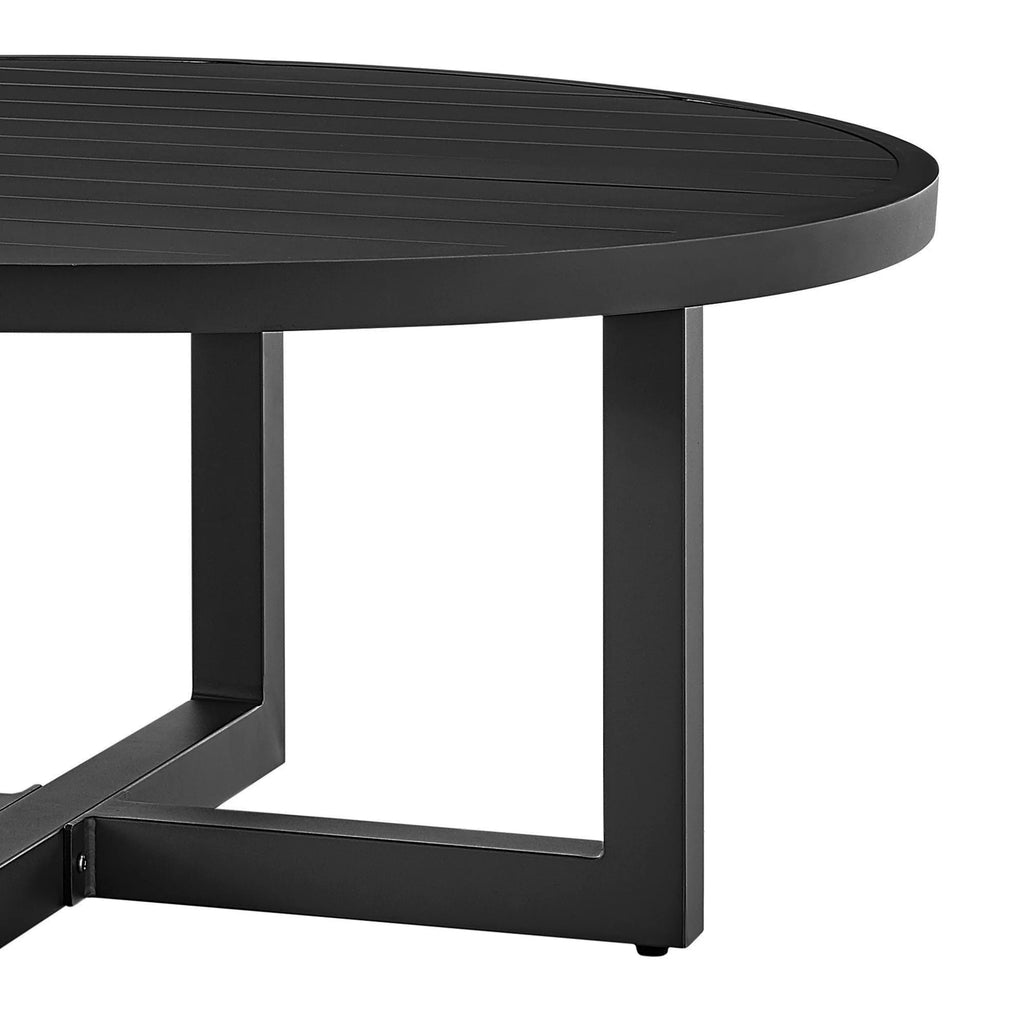 Black Aluminum Round Coffee Table R423