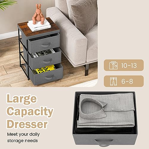 Black Fabric Dresser Set of 2 with 2 Drawers P542