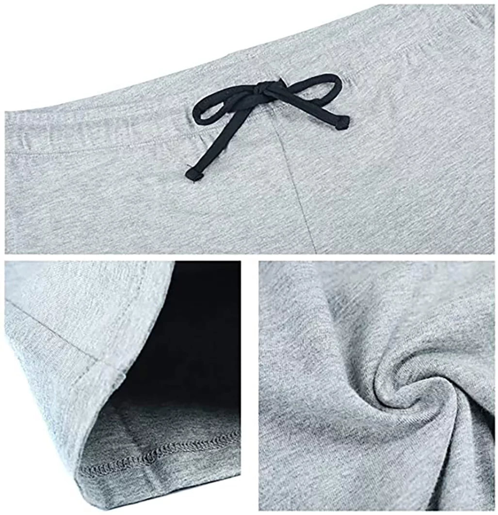 2 Pack Pajama Pants, Soft Lightweight Sleep Pj Bottoms, Black/Light Grey Mel, L S3848