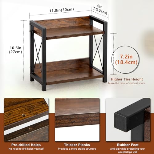 Grey 2 Tier Wooden Countertop Shelf V18067