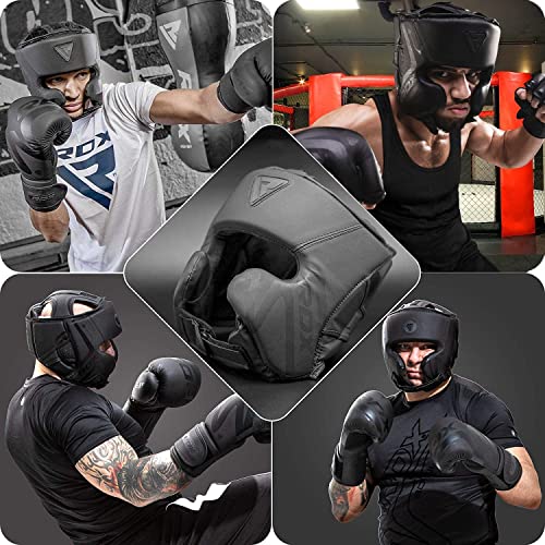 Black Maya Hide Leather Boxing Headgear I307947