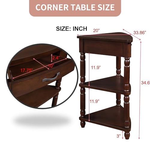 Milk White 3 Tier Corner Table Z348209
