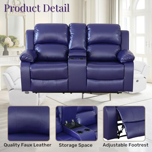 Leather Red Reclining Loveseat Double Recliner Sofa Couch U415760