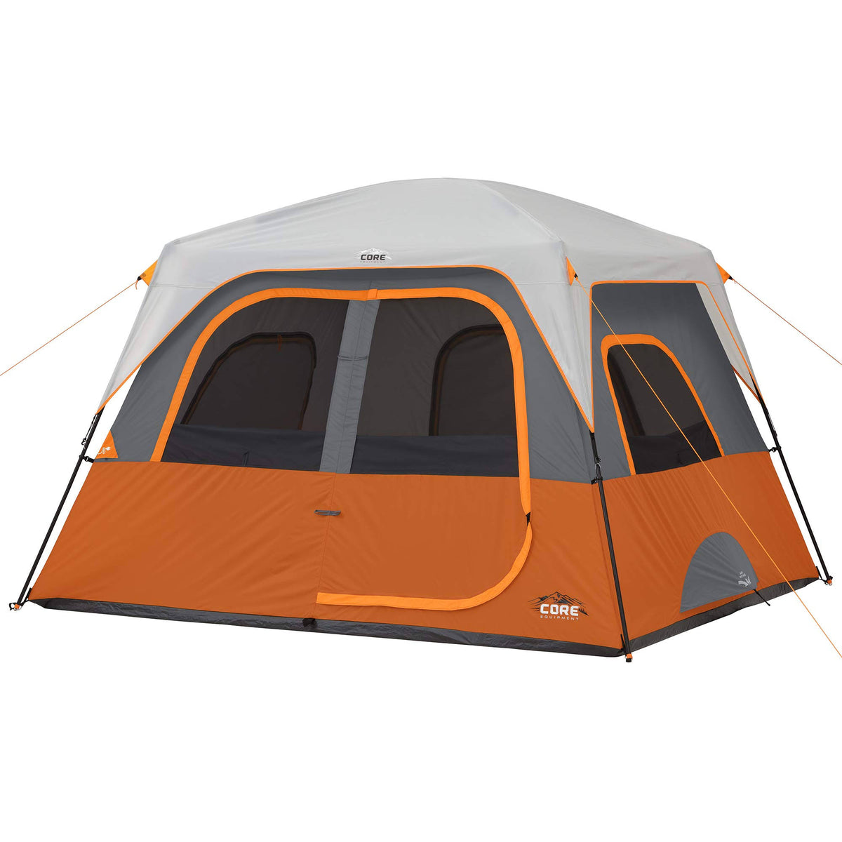 6-Person 1-Room Straight Wall Cabin Camping Tent Orange Z920441