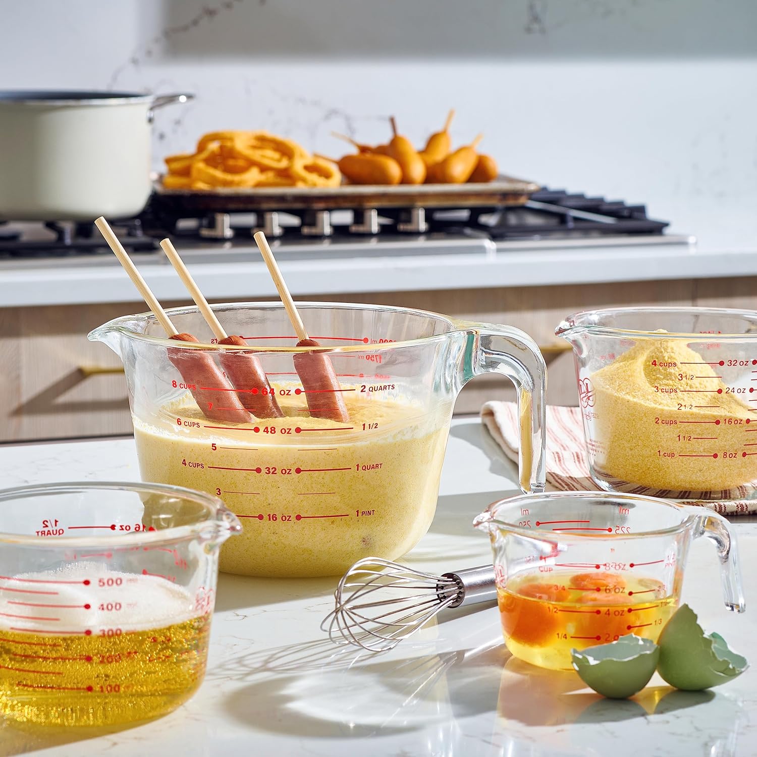 Set of 4 Glass Measuring Cups C55650