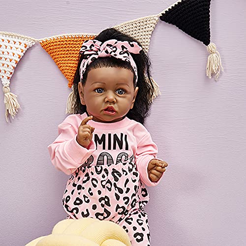 22.8 Inch Soft Body African American Reborn Baby Doll C1507