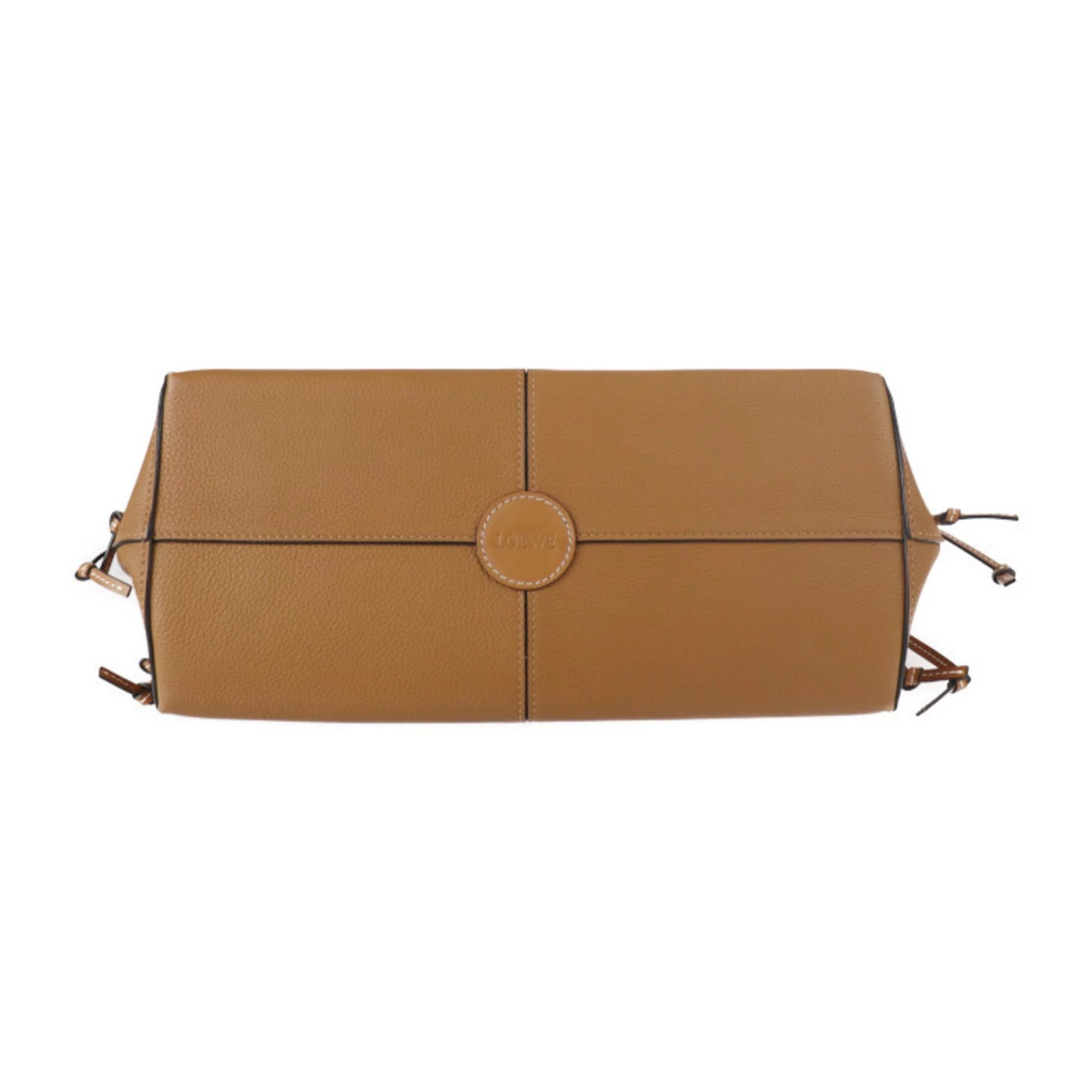 Camel Brown Calf Leather Shoulder Bag M913