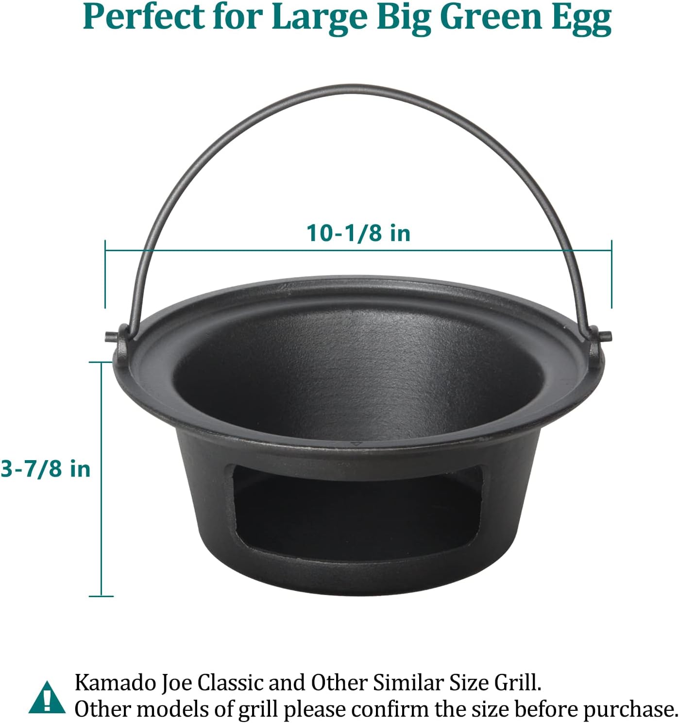 Cast Iron Ash Can with Handle Charcoal Ash Basket S2707