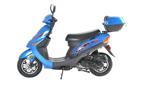 49cc/50cc Gas Scooter Moped with Rear Storage Trunk (Black) W947