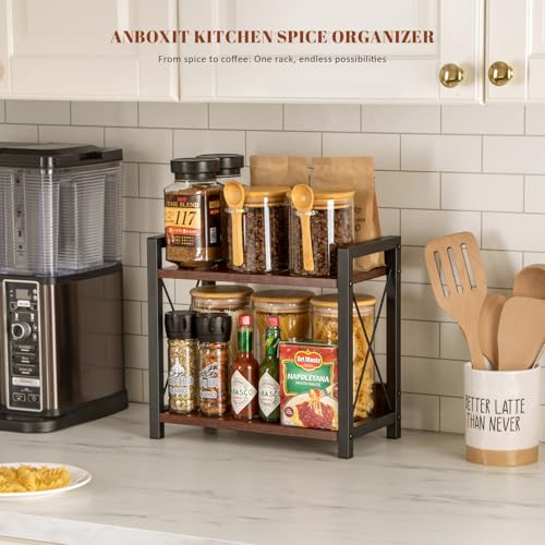 Grey 2 Tier Wooden Countertop Shelf V18067