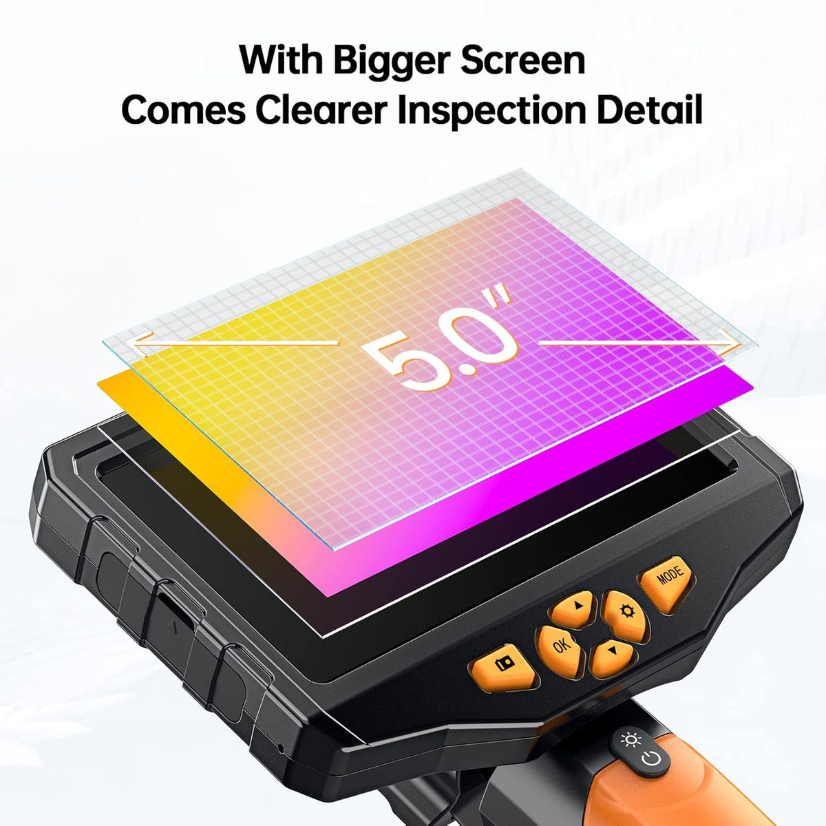 5inch IPS Display Handheld Industrial Endoscope with 16.5ft Waterproof Gooseneck O19807