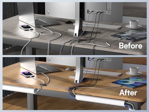 4 Pack Cable Management Under Desk J-Channel Cord Organizer 4X15.7in H61919