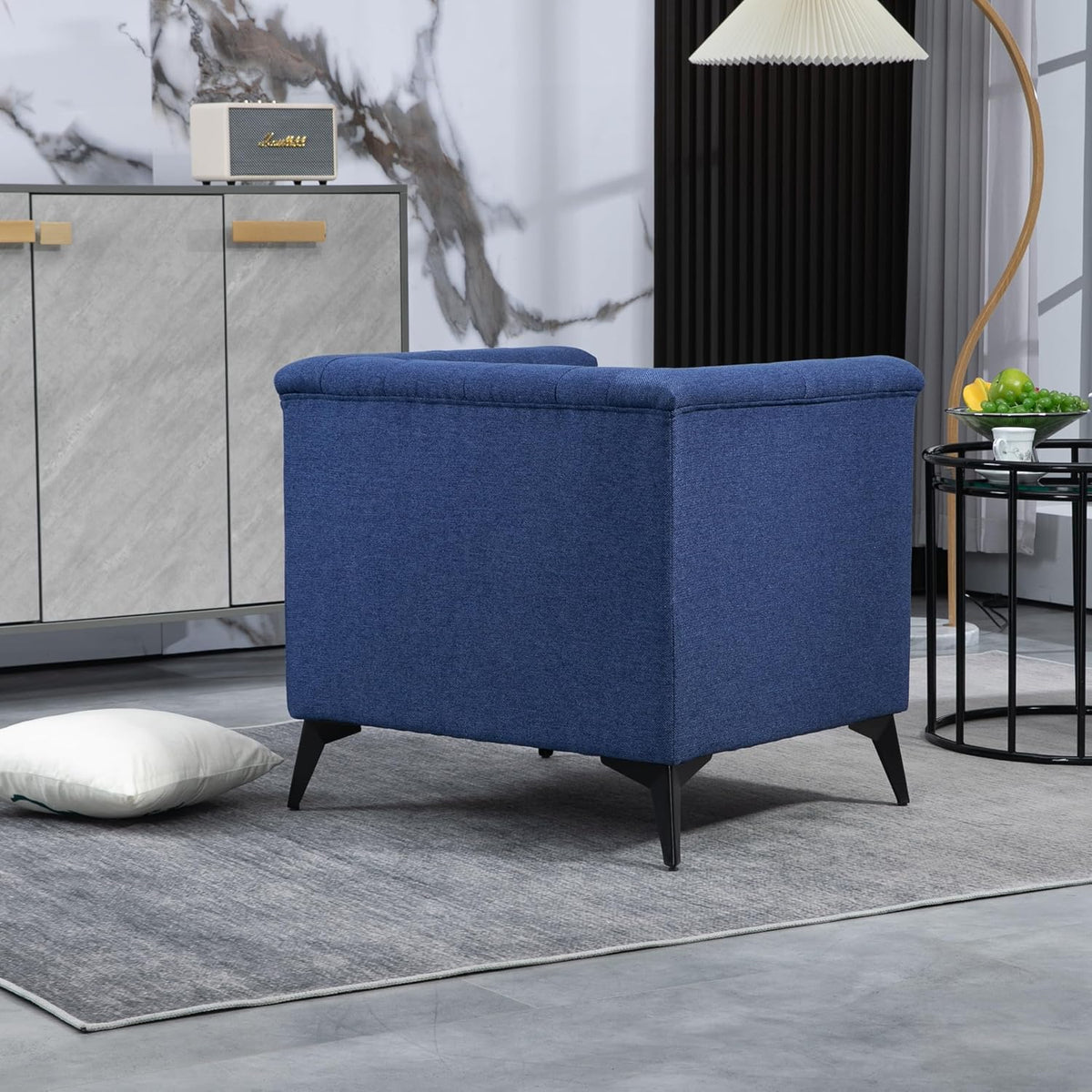 Blue Linen Fabric Arm Chair K295395