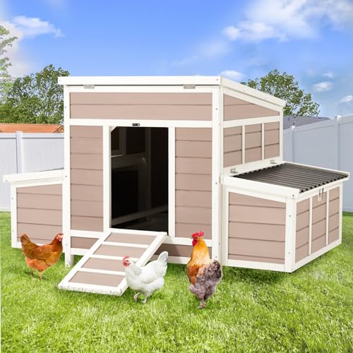 56" Large Wooden Chicken Coop with 6 Nesting Boxes F670