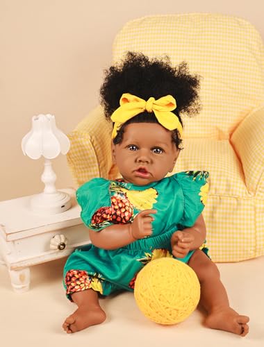 22.8 Inch Soft Body African American Reborn Baby Doll C1507