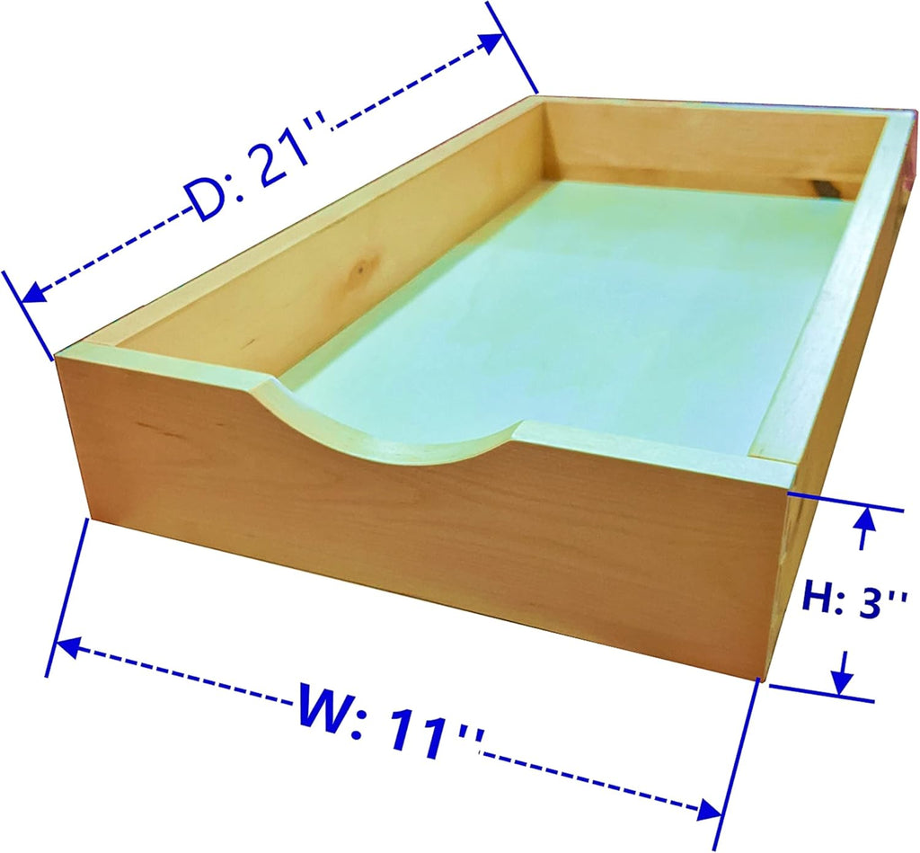 11'' Pull Out Drawers Wood Drawer Rolling Tray Q18592