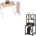 31.5 in Folding Desk with Storage Shelf J648