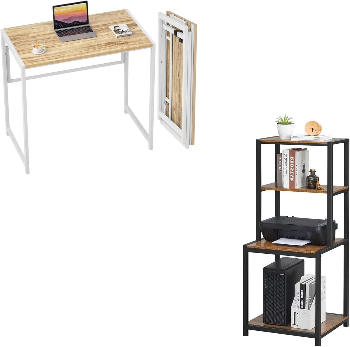 31.5 in Folding Desk with Storage Shelf J648